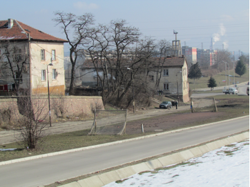 Roma neighborhood and playground in Pernik, Bulgaria, 2014.